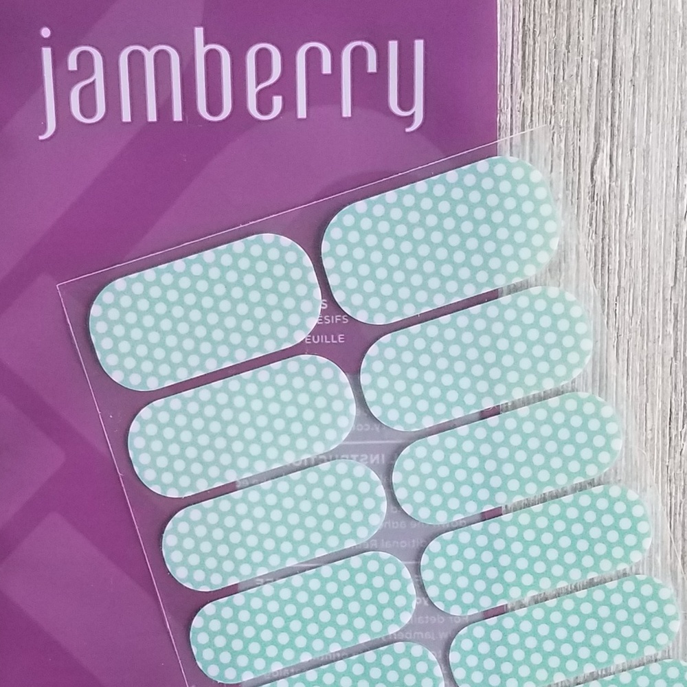 Jamberry Teal and White Polka - Full Sheet